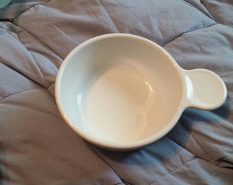 Corning Cookware White Glass Grab It Bowl Cooking Pot by Corning Vintage Kitchen Made in USA