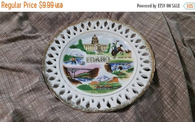 On Sale Vintage Lugenes of Japan Idaho 8 inch Collectible Souvenir Plate Home Decor