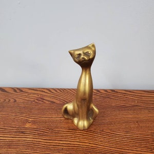 Solid Brass, Siamese Kitty Cat, Small Paperweight , Cat Lovers Gift, 1980s Home Decor