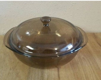 Pyrex Brown/Amber Covered Casserole Dish, Replacement Dish,  1.5 Liter, Corning Ware