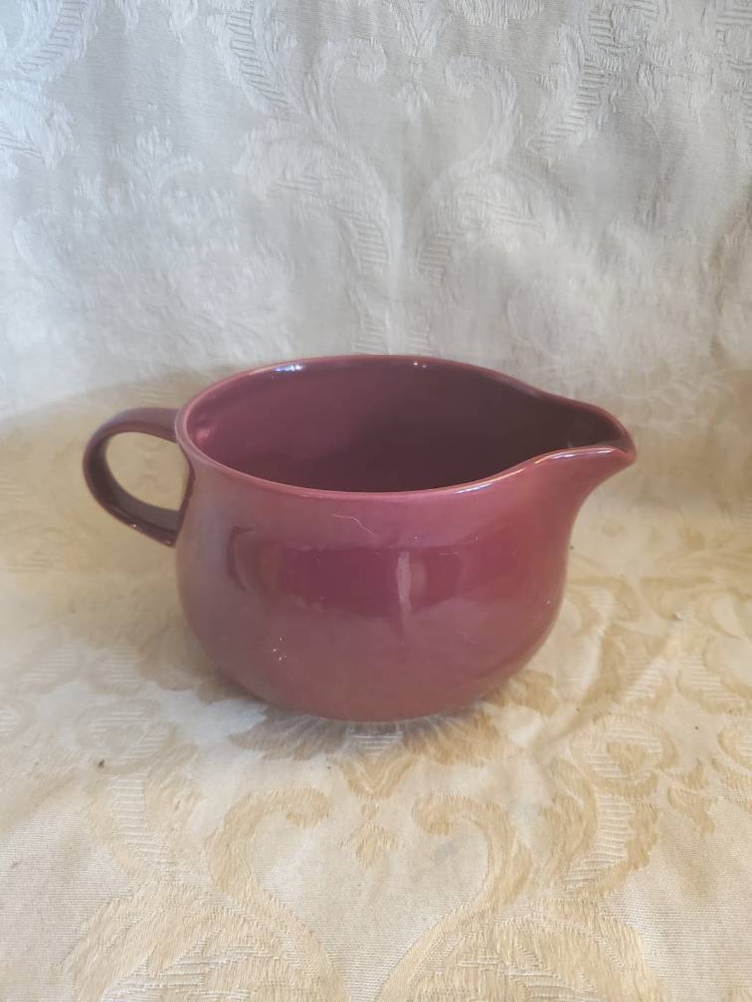 Vintage Raspberry Ceramic Pitcher Nancy Calhoun, Raspberry Pottery Gravy Boat/sauce Dish/syrup Pitcher ...