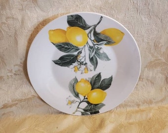 Royal Norfolk, Lemon, 7.40 inch Salad Plate, Serving Dish, Lemons on Branches, Smooth, No Trim