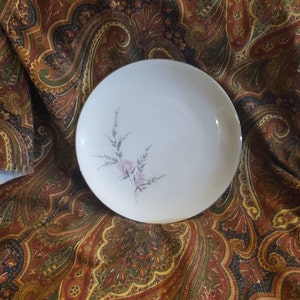Mikasa, Genevieve Pattern, 12 Inch Serving Platter or Chop Plate, Pink Roses, Gray Leaves And Stems, Coupe Style