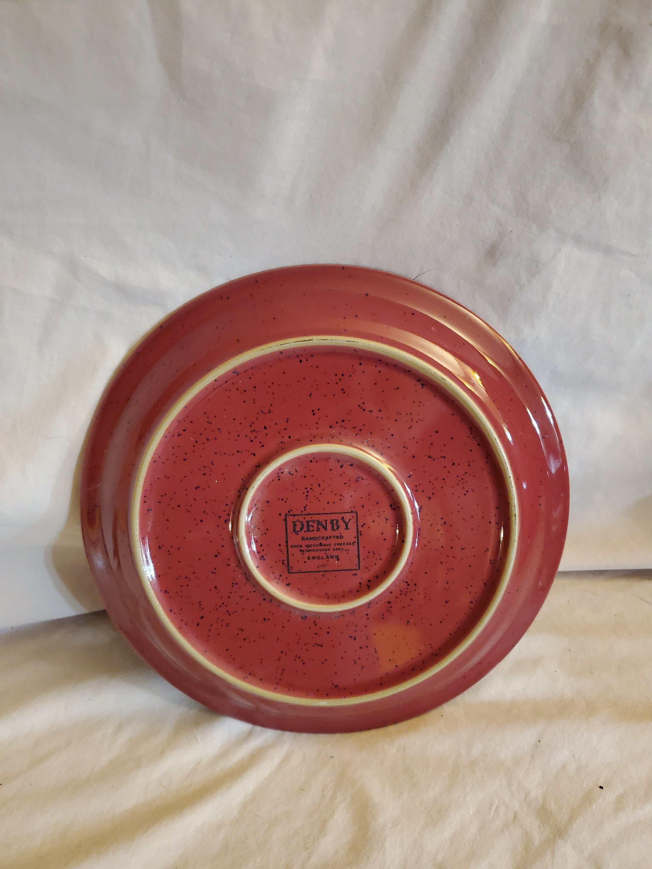 Denby Harlequin Red and Green 8.50 Inch Salad Serving Plate Vintage ...