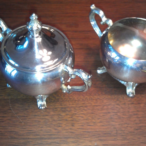 F B Rogers Sugar and Creamer Set circa 1883 with Free Shipping in the USA