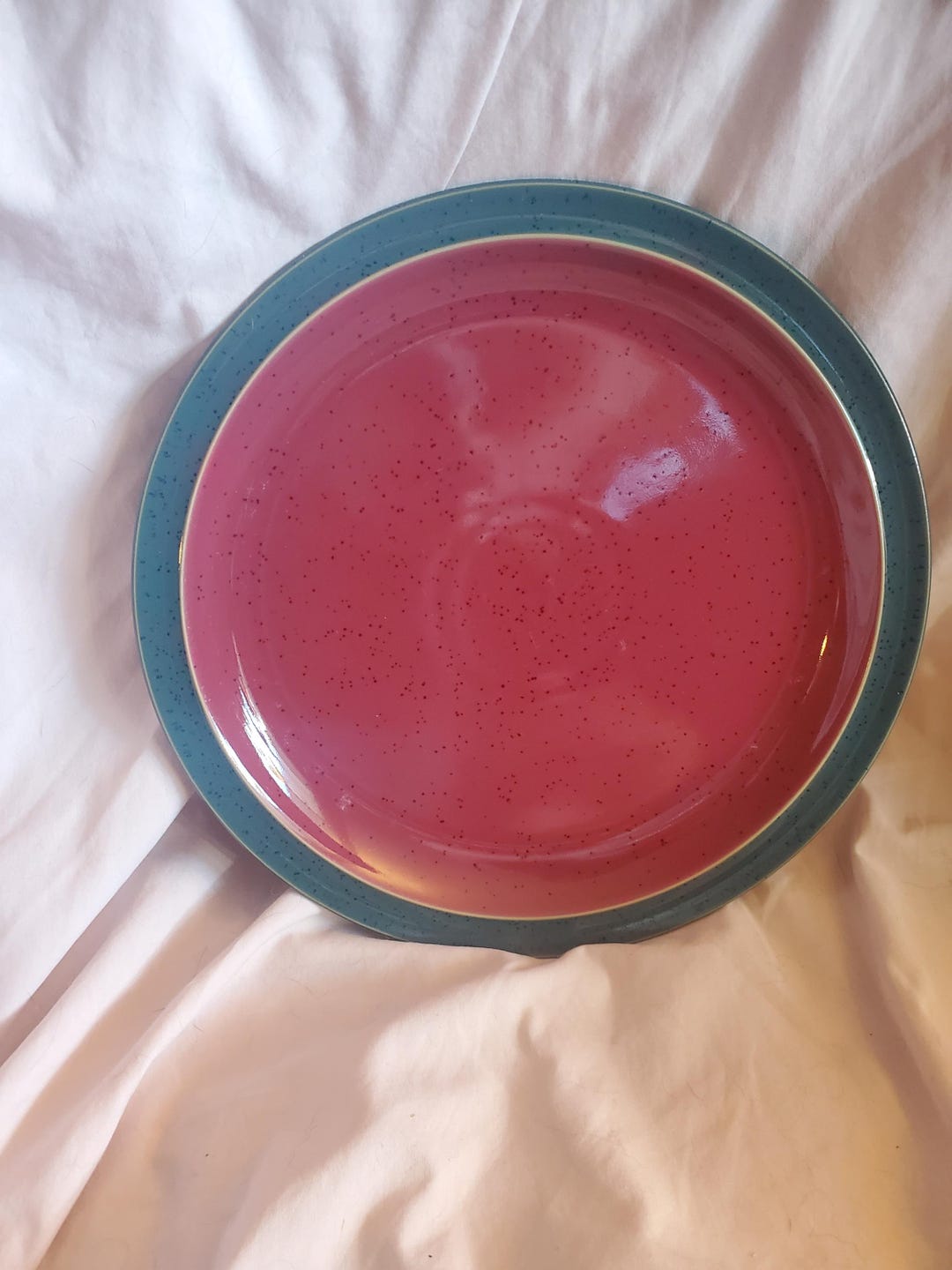 Denby Harlequin Red and Green 10.20 Inch Dinner Serving Plate Vintage ...