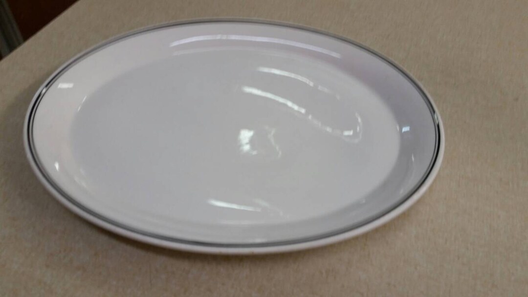 Collectible Shenango China Black Rim and White Oval Serving Platter