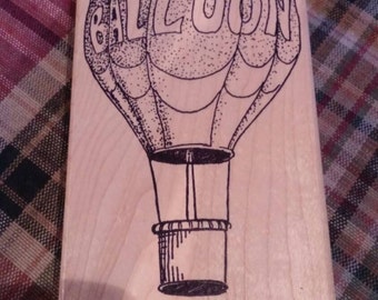 Large Air Balloon Rubber Stamp for Card Making or Scrapbooking