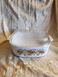 Vintage Kitchen, Spice of Life, Corning Ware 4 Quart, Dutch Oven or Casserole Dish ,A-84-B with Glass Lid