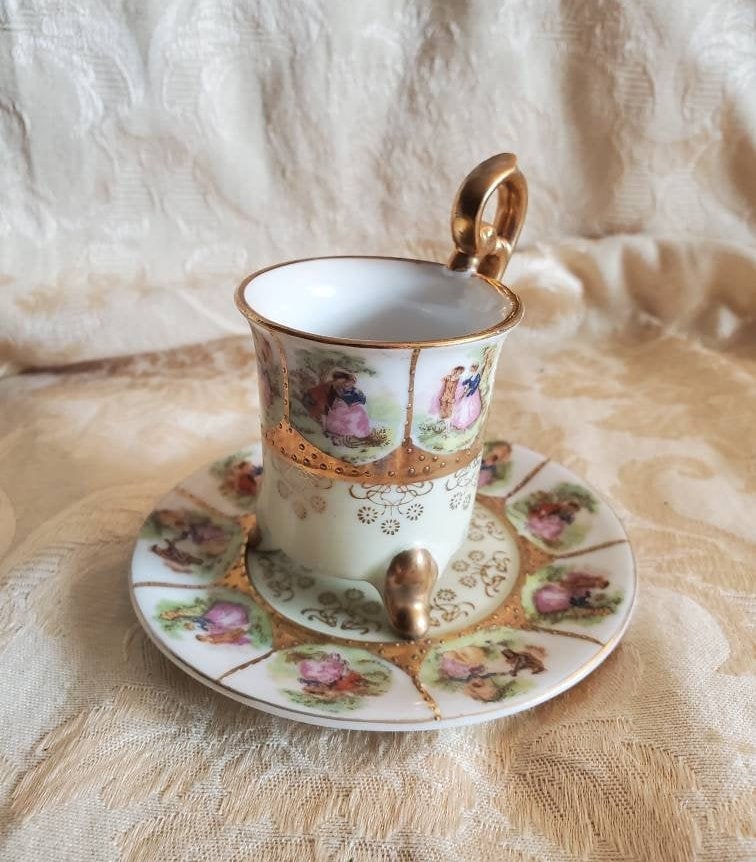 Royal Vienna, Arnart Gold, Demitasse Footed Cup and Saucer