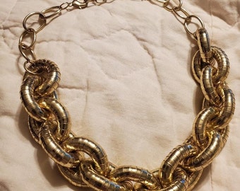 Collier ras de cou en métal léger doré, 18 pouces, bijoux fantaisie, accessoire de mode, bijoux de succession abordables