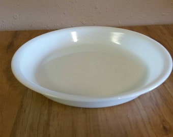 Vintage Solid White 9,75 Zoll Pyrex White Milchglas Pie Platte Kochwerkzeug Simplistic Style