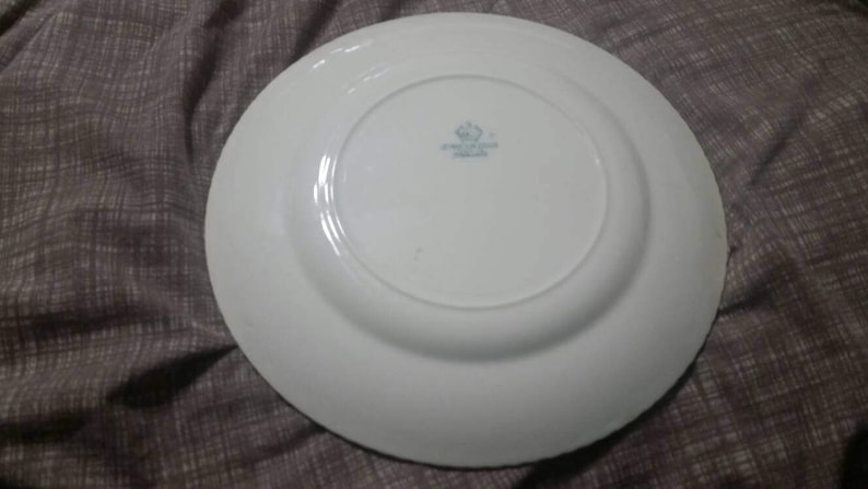 On Sale Ruffled Gold Band and Off White Plate Made in England By Johnson Brothers Serving Dinner or Chop Plate