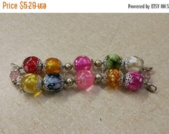 On Sale Jewelry Supply Rainbow Colored Silver Toned Plastic Beaded Stretchable Watch Band for Watch Making