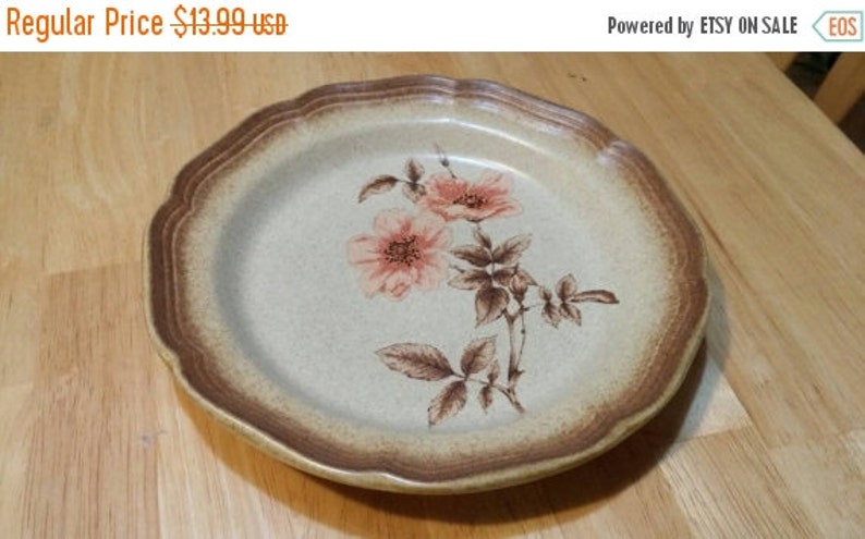 On Sale Mikasa Whole Wheat Rose Duet Stoneware 10.75 inch ChopDinner Plate E 8018 Made in Japan Replacement Dish