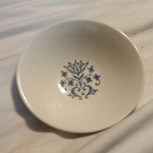 Taylor Smith Taylor Blue Flower  5.75 inch Serving Cereal/Soup Bowl Retro Kitchen