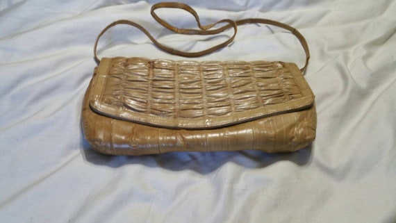 Taupe or Tan, Vintage  Alligator Skin Shoulder Ba… - image 2