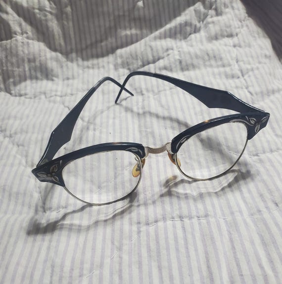 Vintage 50s Black Cat Eye Glasses Frame Vintage 50s Black Cateye Glasses Frames | New Old Stock  main image 4