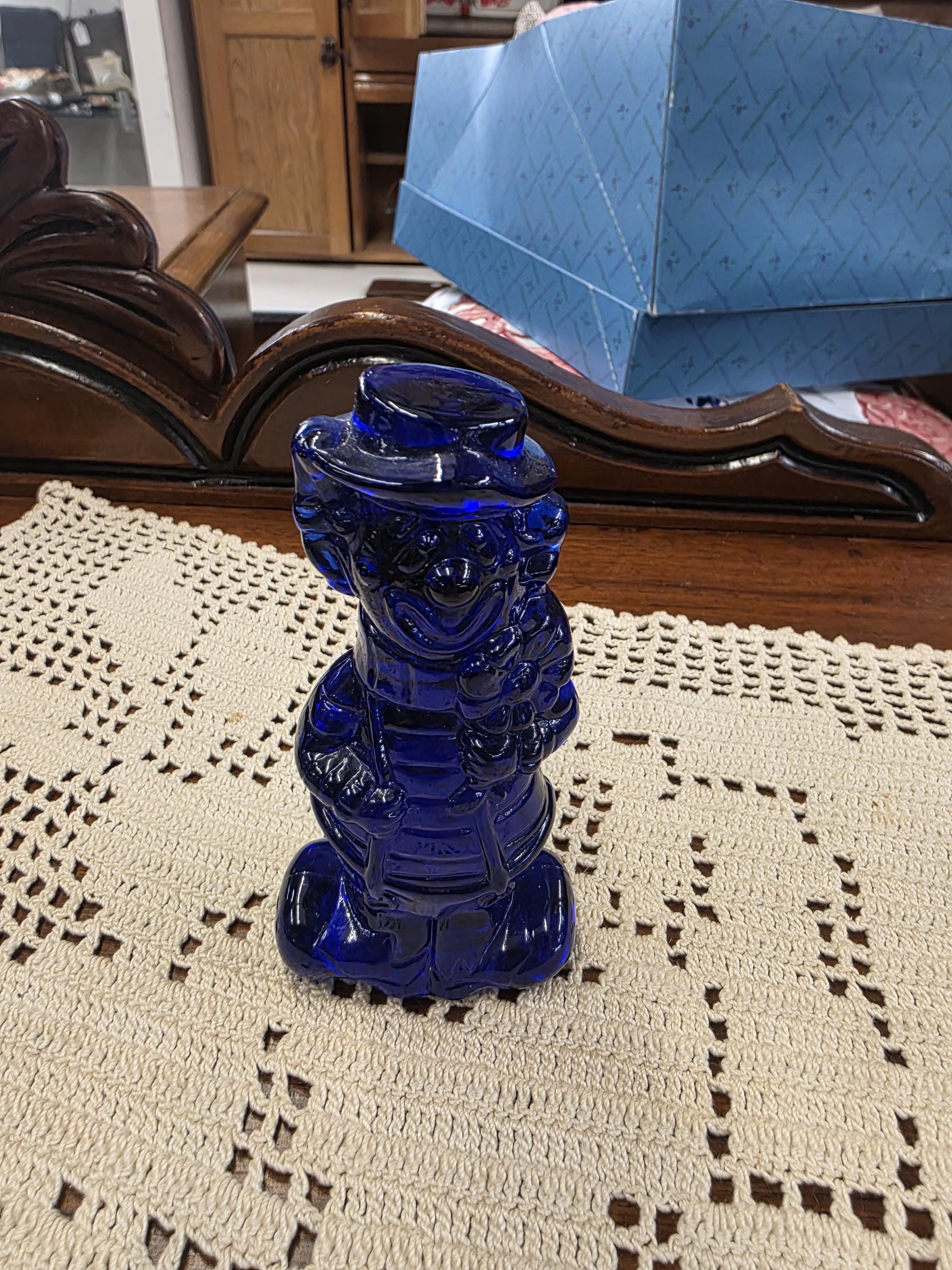 Boyds Glass キャンディ 両面 コバルトブルー 幸せと悲しみの