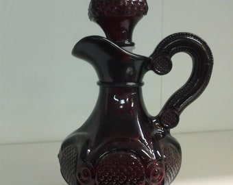 Avon Red Glass Cape Cod Cruet
