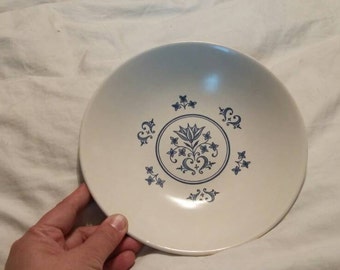 Taylor Smith Taylor Blue Flower  7.5 inch Serving Cereal/Soup Bowl Retro Kitchen