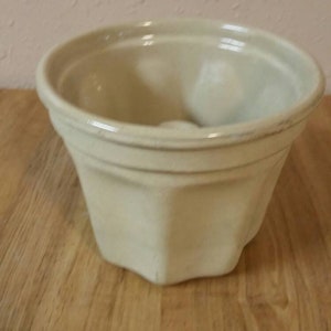 Earthenware Tall Jello or Cake Mold Vintage Kitchen Utensil Round with Sealed Inside