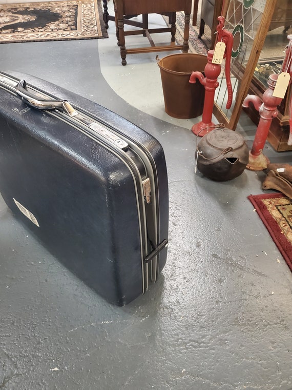 Rustic Large Sized, Hard Sided Samsonite Navy Blu… - image 9