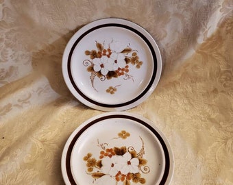 Four Seasons Collection, Autumn Bouquet, Set of 2,  6.30 inch Stoneware, Salad Plates, Made in Japan, Oven to Table, Dishwasher Safe