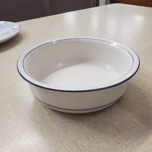 Lenox Chinastone, Blue Pinstripe 6.25 inch, Cereal/Soup/Salad Bowl, For the Blues Patterns, Collectible China