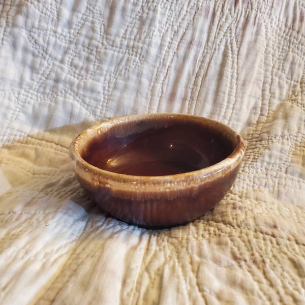 Brown and White,  USA McCoy or Hull Dripware 5 inch Pottery, Salad/Dessert/Soup,  Serving Bowl Vintage Kitchen