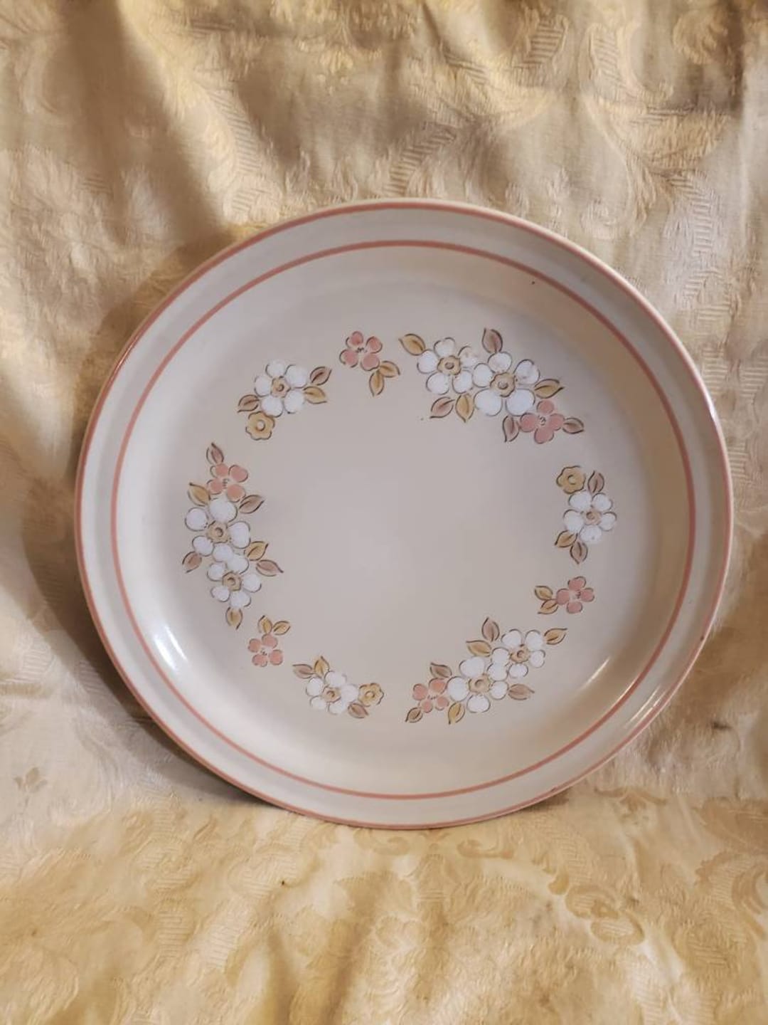 Rare Find , Chantilly Stoneware, 10.6 Inch Dinner Plate, White and