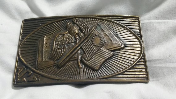 Rectangular Bronze, Constitution, American Flag a… - image 1