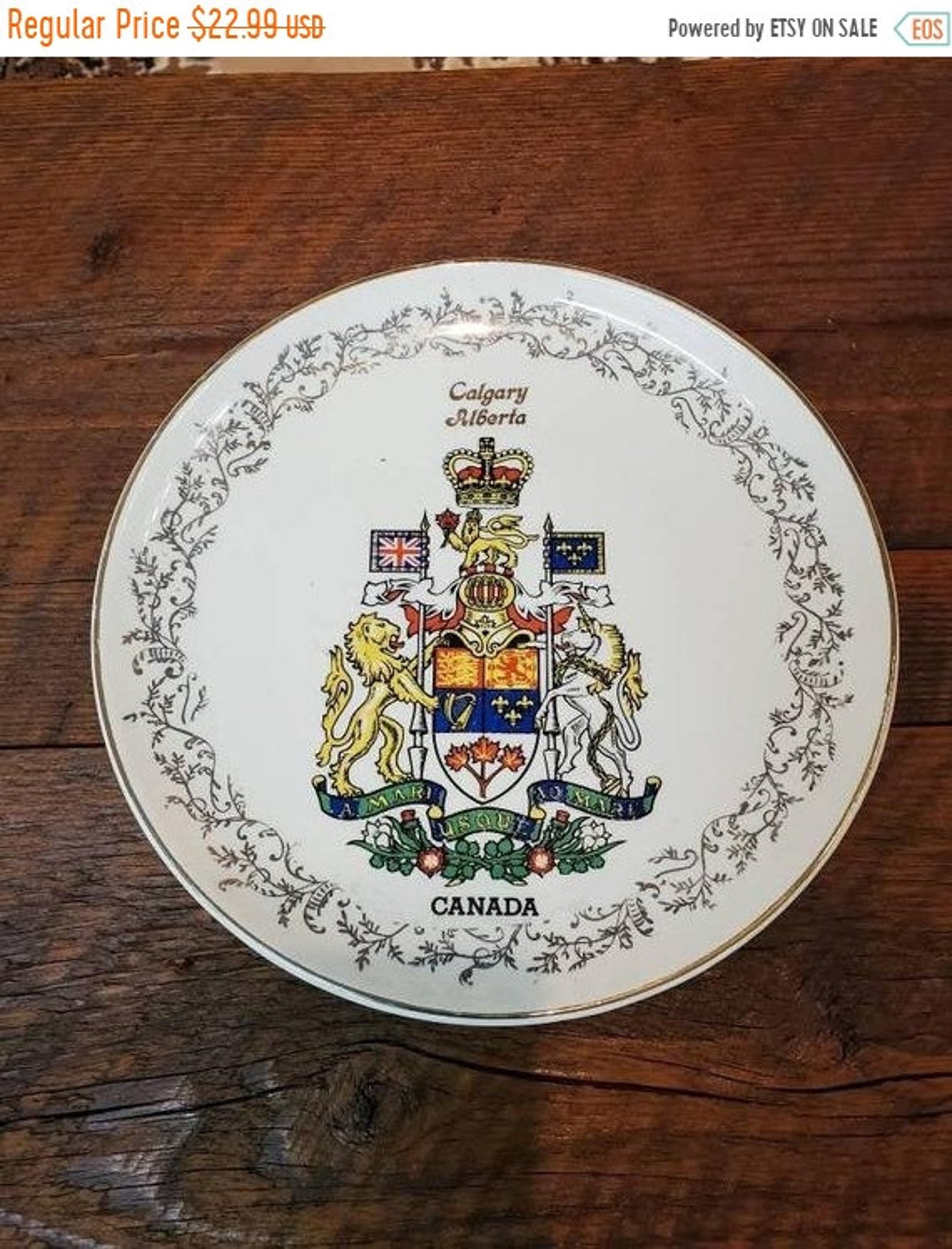 On Sale 9.10 inch Calgary Alberta Canada Souvenir Plate Etsy