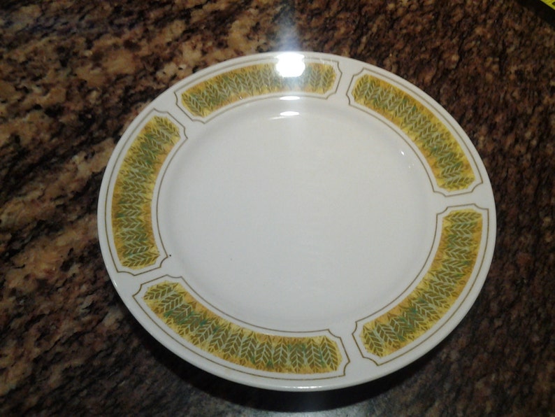 Vintage Franciscan China Yellow and Green Leaf Replacement 5 inch Salad Plate image 1