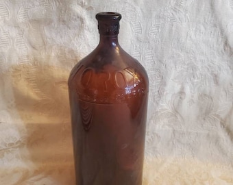 Rustic 1930s, Brown Glass, Clorox Bottle, Vintage Cleaning Bottle, Laundry Room Decor, Rustic Flower Vase, 32-Ounce Bottle