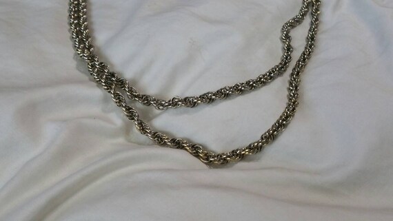 Vintage Monet, Gold and Silver Toned Rope,  53 in… - image 2