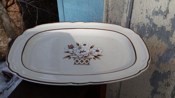 Stoneware Cumberland 13 Inch Platter Hand Decorated Dish