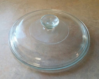 Pyrex Glass 8.75 inch Round Clear Glass Replacement Lid or Crock Pot Cover