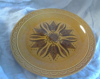 On Sale Homer Laughlin Golden Harvest Gold and Brown Flower 10 inch Serving Plate Replacement Dish