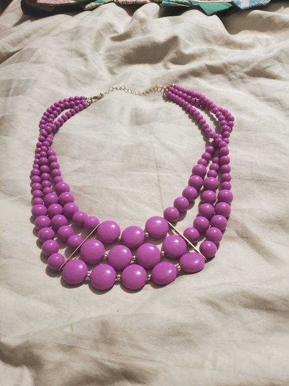 Dark Pink, Expanding Plastic Bead, 22 inch, Tripl… - image 2