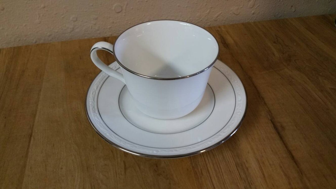 Noritake Stoneleigh Flat Cup and Saucer 2 Piece Set Made in Etsy