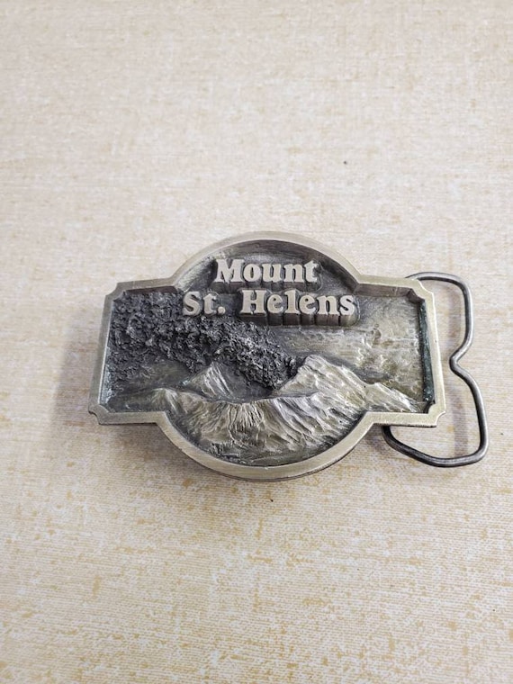 1980 Siskiyou Pewter, Mount St Helens, Belt Buckle