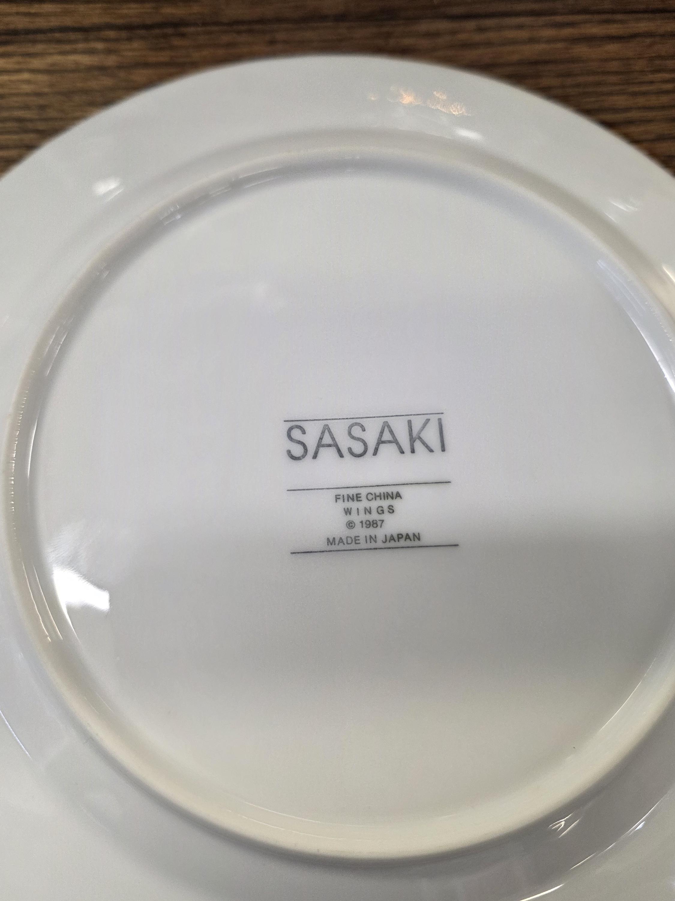 Sasaki Fine China, Wings Pattern, 8.25 Inch Salad Plate, White