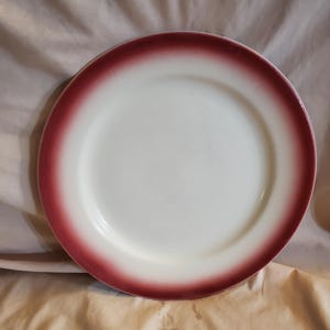 Homer Laughlin, Hot Pink and White, 9.60 inch Luncheon Plate, Restaurant Ware, Durable China, Best China, Diner Style