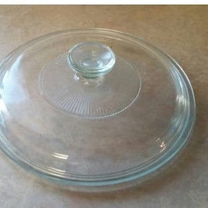 Pyrex Glass 8.75 inch Round Clear Glass Replacement Lid or Crock Pot Cover