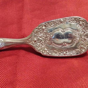 Small Victorian Style Silver Plated Hair Brush Vanity Item Home Decor Wedding Gift