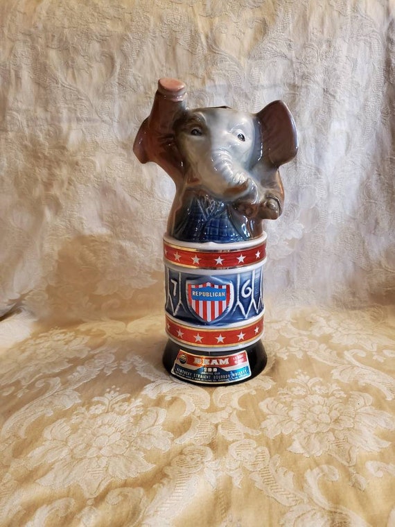 Jim Beam, Repulican, Elephant Alcohol Decanter or Urn, Vintage