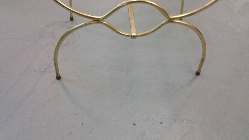 On Sale 1960/'s Hollywood Regency Brass Rectangular Vanity Stool or Bench