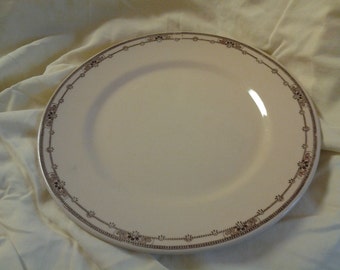 On Sale Vitrified China Liberty Pattern 10 inch Dinner or Chop Plate Made in Wellsville, Ohio Restaurant Ware