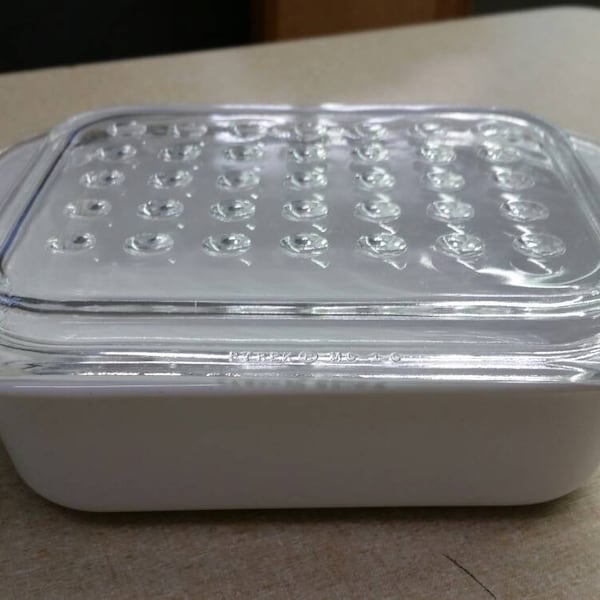 Corning Ware Vintage Fast Food Dish with Clear Glass Bubble Lid Prycercam Dish Microwave and Oven Safe